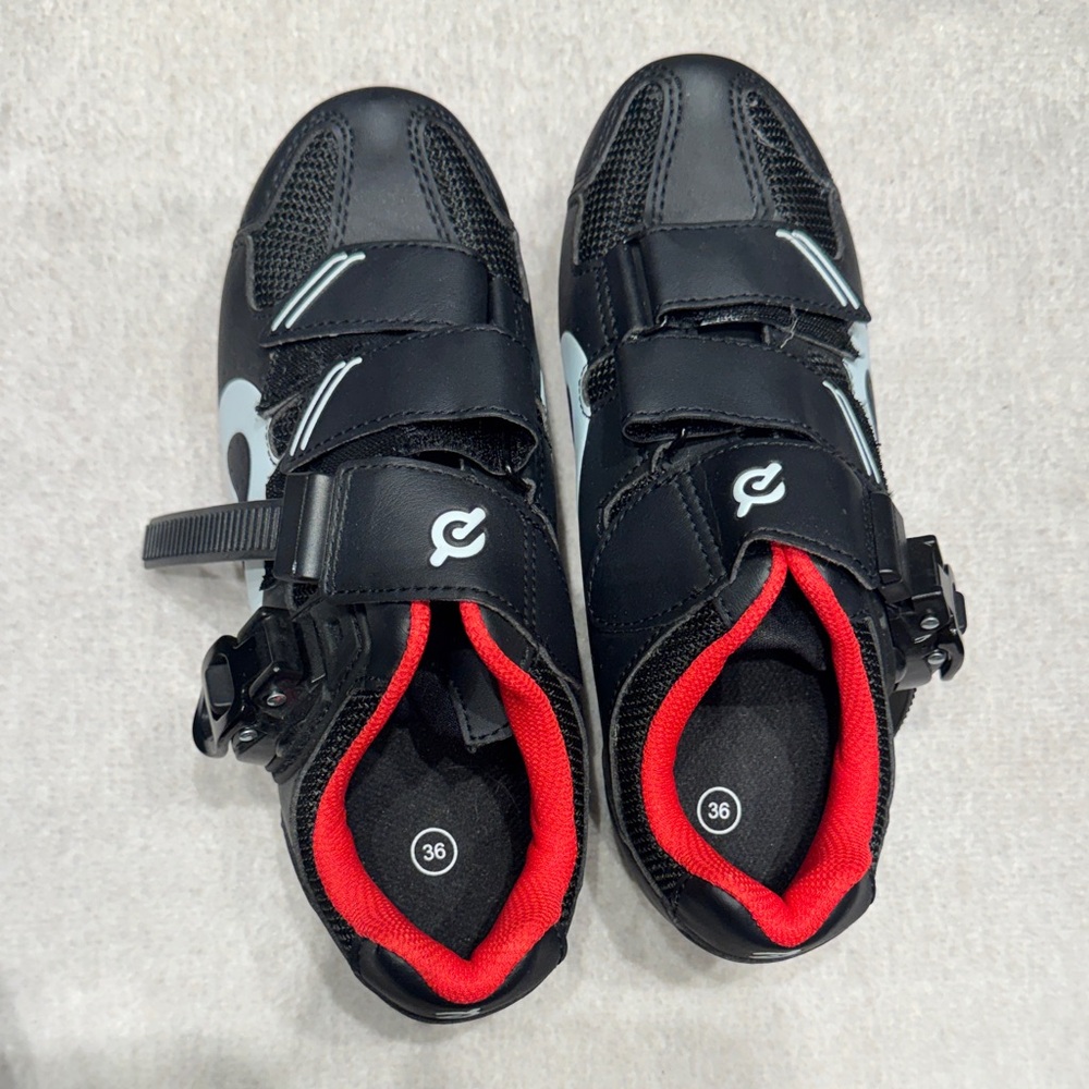 Peloton Black and Red Cycling Sneakers